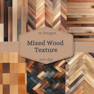 Papel Digital de textura de madera mixta sin costuras, fondos de tablón de madera rústica papel de álbum de recortes imprimible descarga instantánea uso comercial