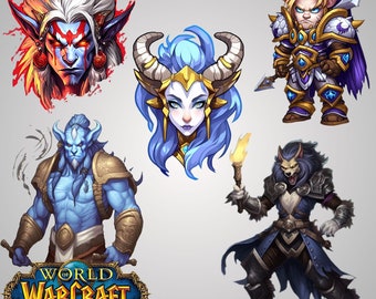 World of Warcraft Inspired Clipart Stickers, 46 Transparent PNG Images, Digital Download