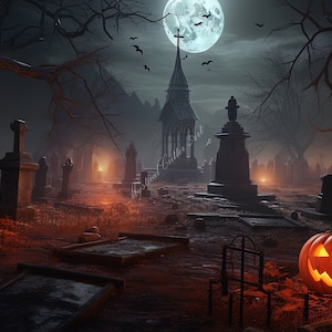 Gruselige Halloween Friedhof Hintergrundbilder Schau Dir deinen Bildschirm an! Sofort Download