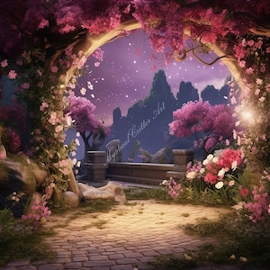 Romantic Magic Garden - sfondo del computer, sfondo digitale, sfondo del desktop, download digitale