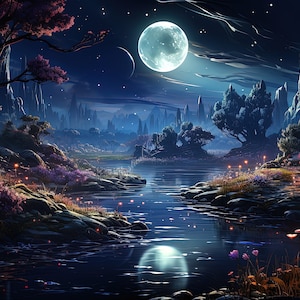 Magical Backgrounds Vol. 9 landscape computer wallpaper, landscape digital wallpaper, fantasy desktop background, instant download image 4