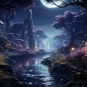 Magical Backgrounds Vol. 9 landscape computer wallpaper, landscape digital wallpaper, fantasy desktop background, instant download image 2