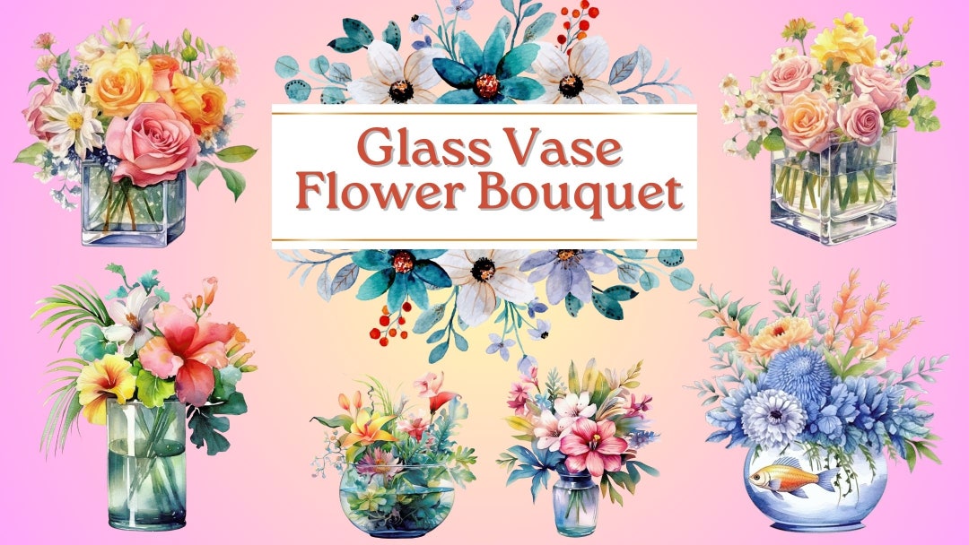 Watercolor Floral Bouquet Clipart, Spring Flower Clip Art in PNG Format ...