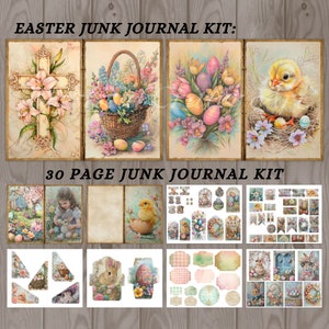 Easter Junk Journal Kit - Digital Scrapbooking Bundle, Printable Crafting Supplies for DIY Paper Projects, Creative Easter Gift Idea