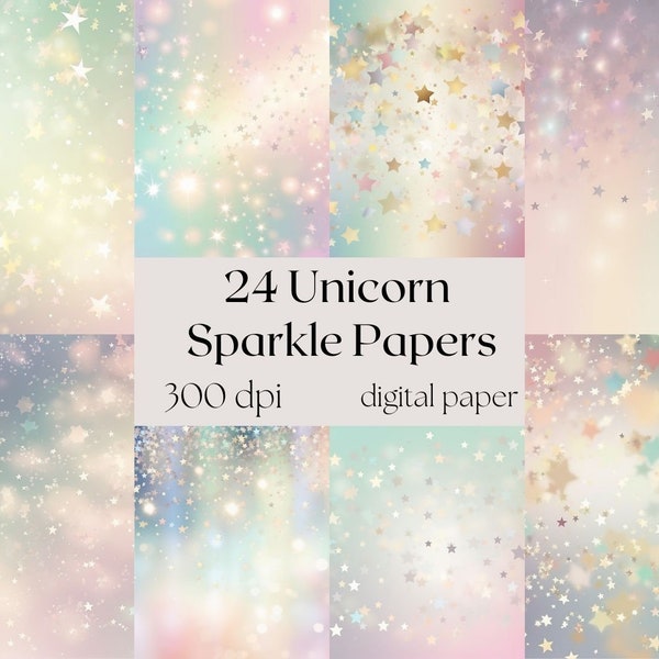 Pastel Watercolor Digital Paper, pastel stars digital paper printable backgrounds scrapbooking and DIY projects