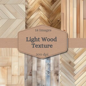 Papel Digital de textura de madera clara transparente, fondos de tablón de madera rústica papel de álbum de recortes imprimible descarga instantánea uso comercial