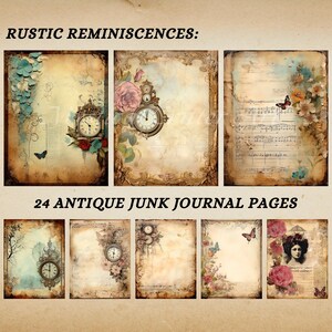 Páginas de diarios basura antiguos de Timeless Treasures para proyectos de bricolaje únicos, descarga instantánea