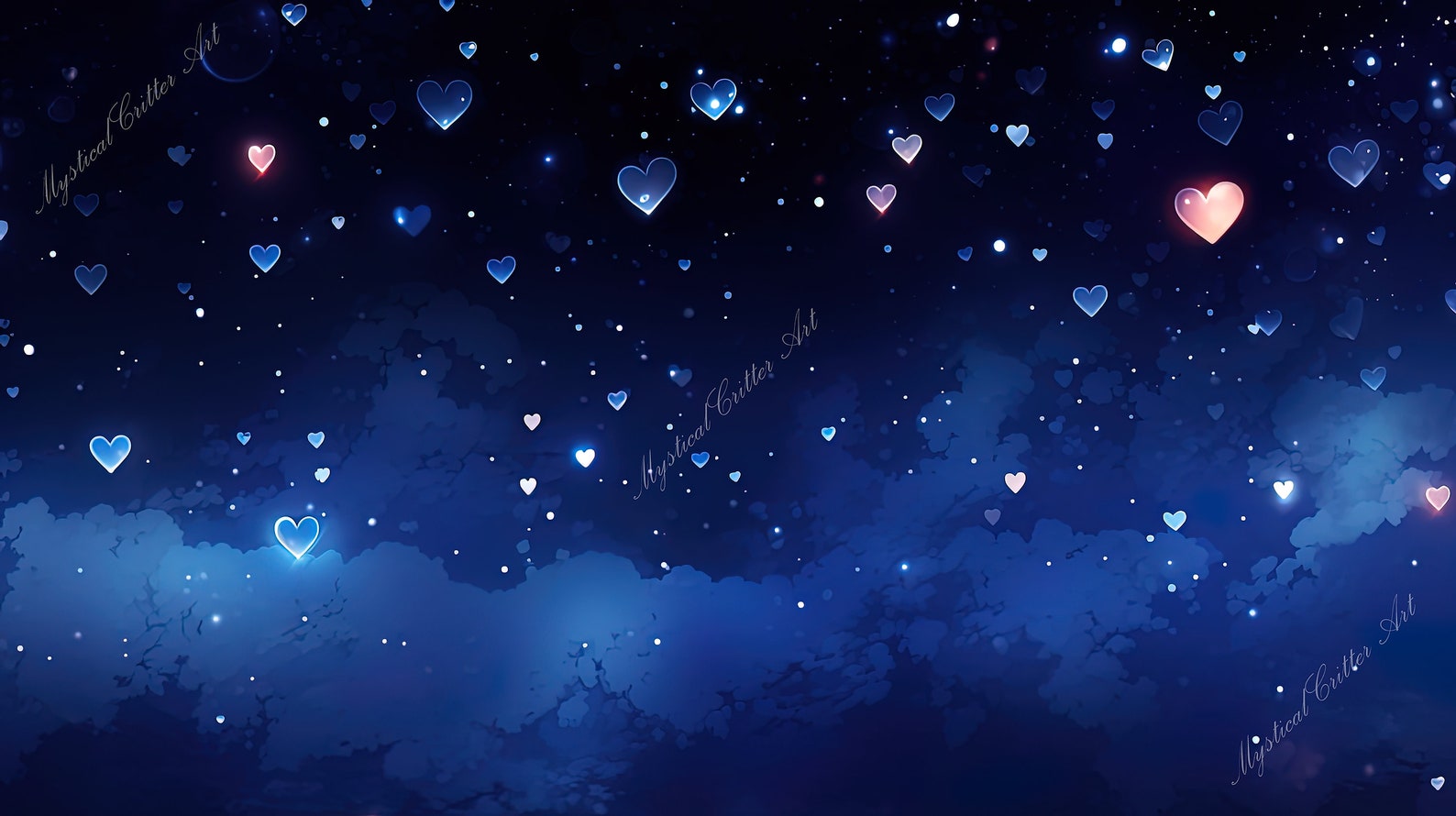 Heart Night Sky Desktop Wallpapers, Fantasy Night Sky Computer