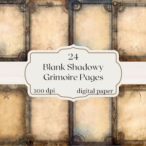 Blank Shadowy Grimoire Journal Papier, Grimoire Papier Hexerei Download Zauberbuch Seiten 8,5x11 Zoll digitaler Download
