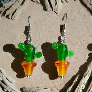 Euphorbia Earrings, Cactus Jewelry, Glass Plant, Plant Parents, Cactus Earrings, Succulent Earrings, Succulent Plant Dangles