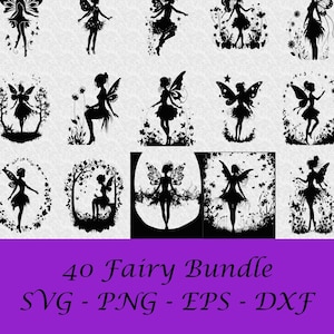 Fairy silhouet bundel, Fairy SVG, Fairy PNG, Fairy DXF, Fairy silhouet Svg, Fairy Eps, Cricut knippen