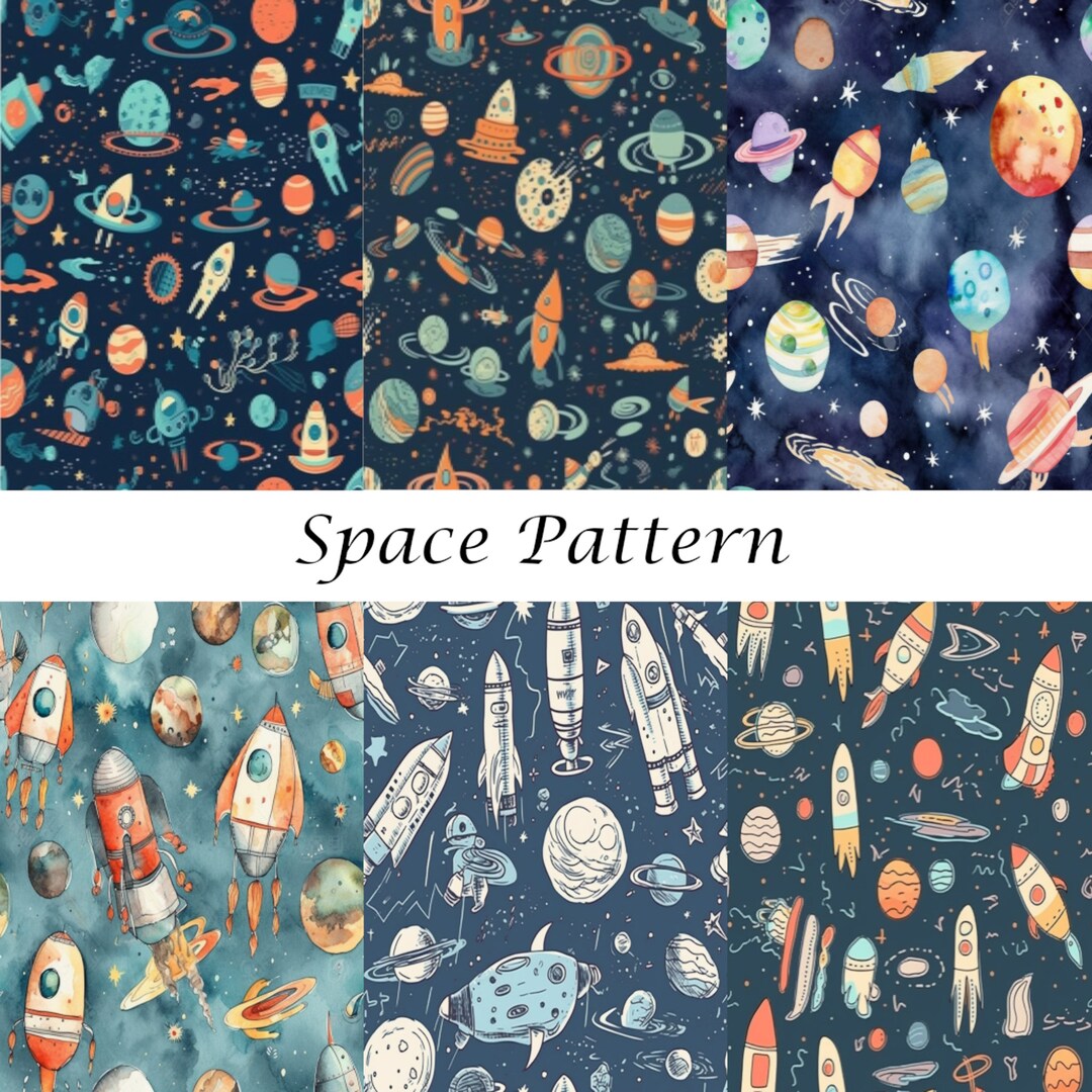 Pattern Spaced Out Colorful Colorful Space Seamless Pattern: Digital Paper (JPG) - Etsy