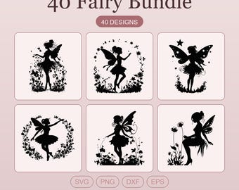 40 Fairy Silhouette Bundle, Magical Designs (svg, png, dxf, eps)