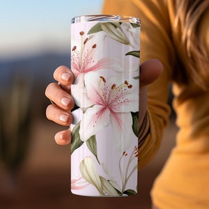 Lily Flowers 20 Unzen Becher Wrap: Gerade und konisch PNG (digitaler Download)