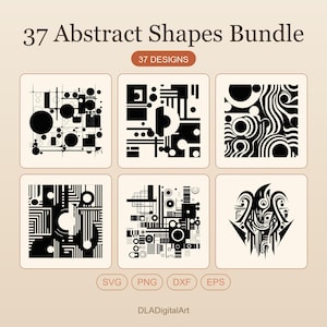 Abstract Shape Silhouette Bundle (svg, png, eps, dxf) (Digital Download)