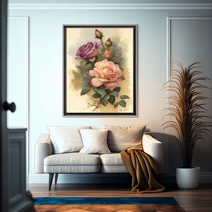 Roses Digital Painting: Floral Wall Art (Digital Download)