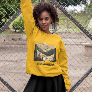 Mountain Mode ON Crewneck Sweatshirt: Cozy Outdoor Hiking Sweater