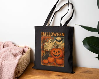 Halloween Canvas Tote Bag: Eco-Friendly Reusable Shopping Bag