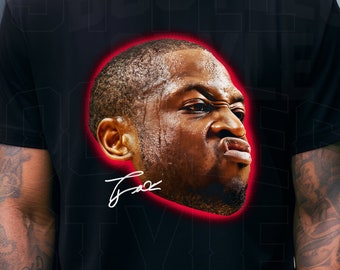 Dwayne Wade 90s Bootleg Style Big Head Rap Shirt for Miami Basketball fan Classic Vintage Style Graphic T-Shirt for Men Women streetwear