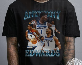 Anthony Edwards for Men Women Vintage Basketball Shirt Ant Man Bootleg T-Shirt Classic 90s Graphic Tee Gift for Minnesota Basketball fan