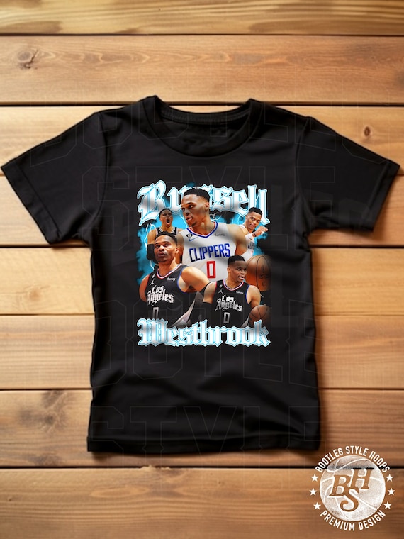 Russell Westbrook shirt for Youth Children 90s bootleg rap vintage style basketball tee gift for Los Angeles basketball fan boys girls
