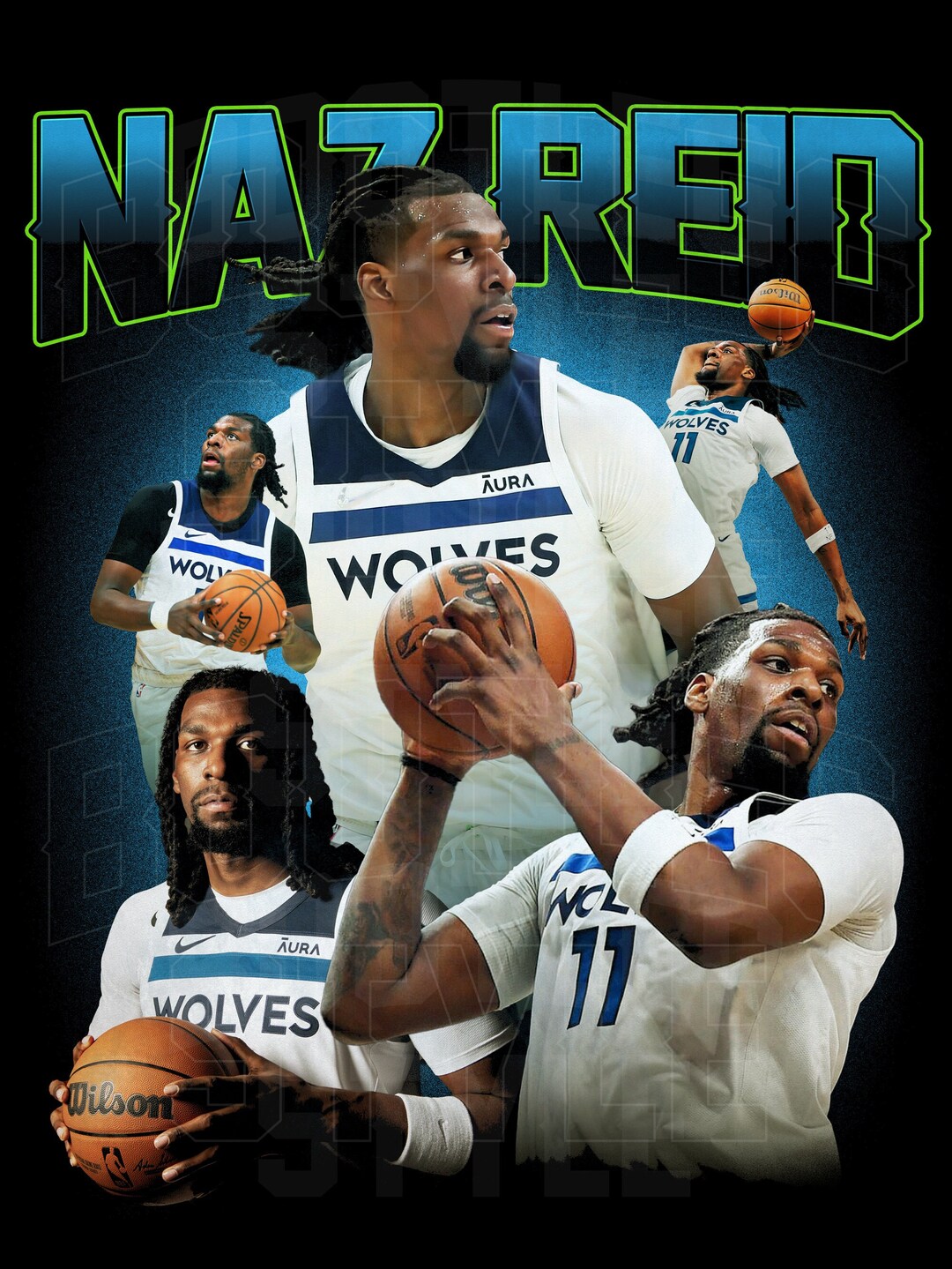 Naz Reid Shirt for Men Women Vintage Basketball Shirt Bootleg T-shirt