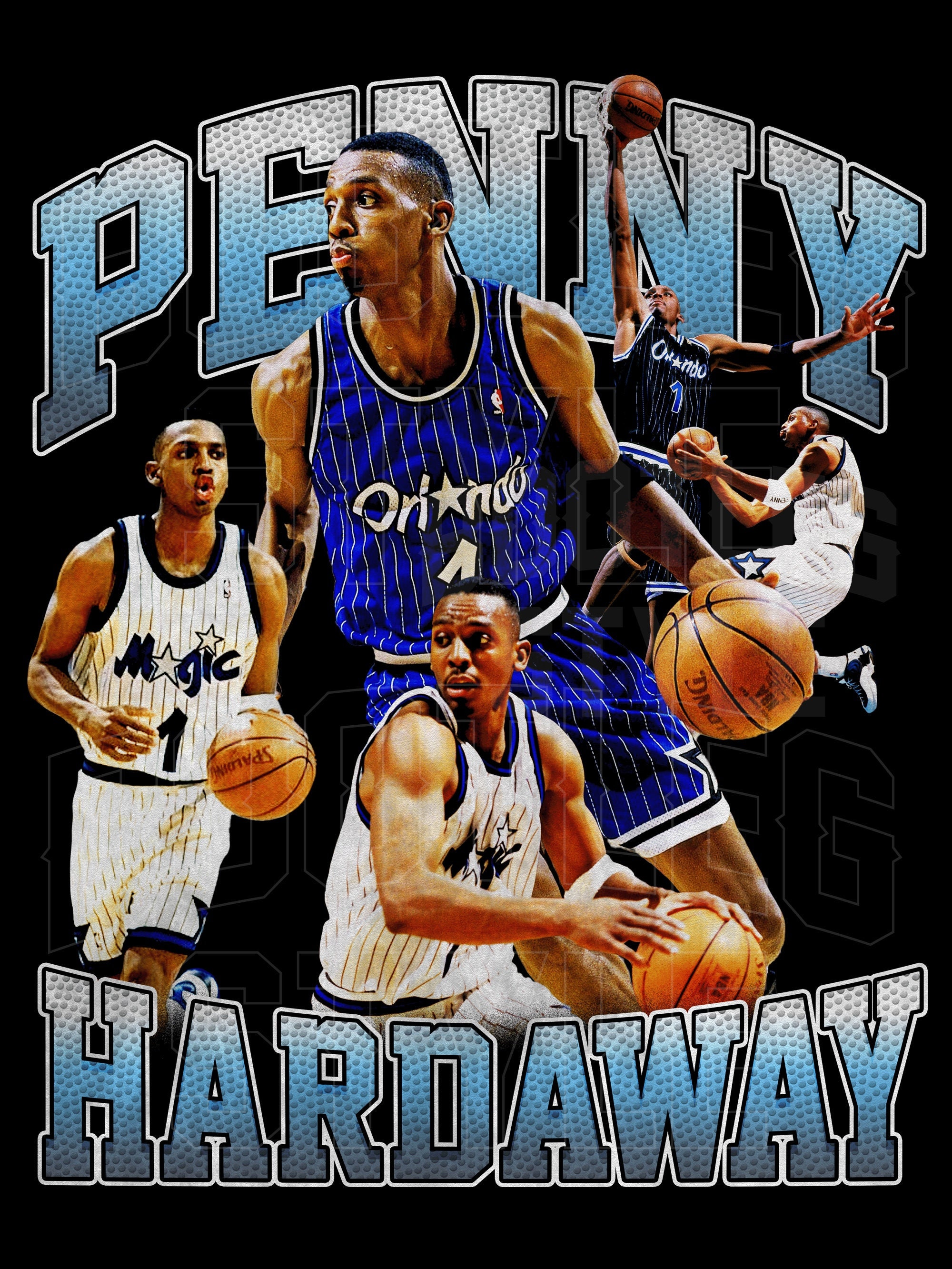 RSA Anfernee Penny Hardaway Signed Orlando Black Basketball Jersey (Beckett)