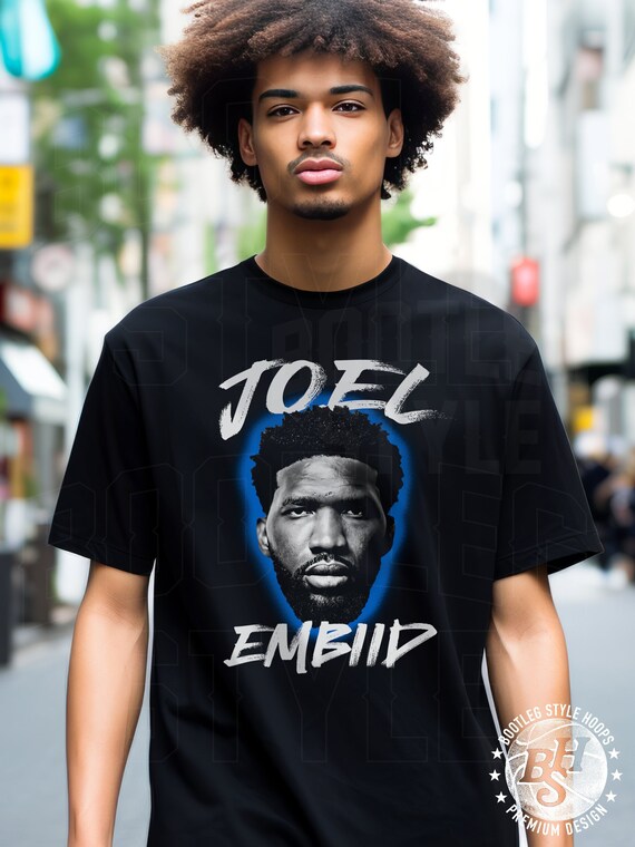 Joel Embiid Big Head Shirt for Phildaelphia Basketball Fan Vintage Bootleg Rap T shirt for Men Women 90s Tee Autograph Black and White Etsy