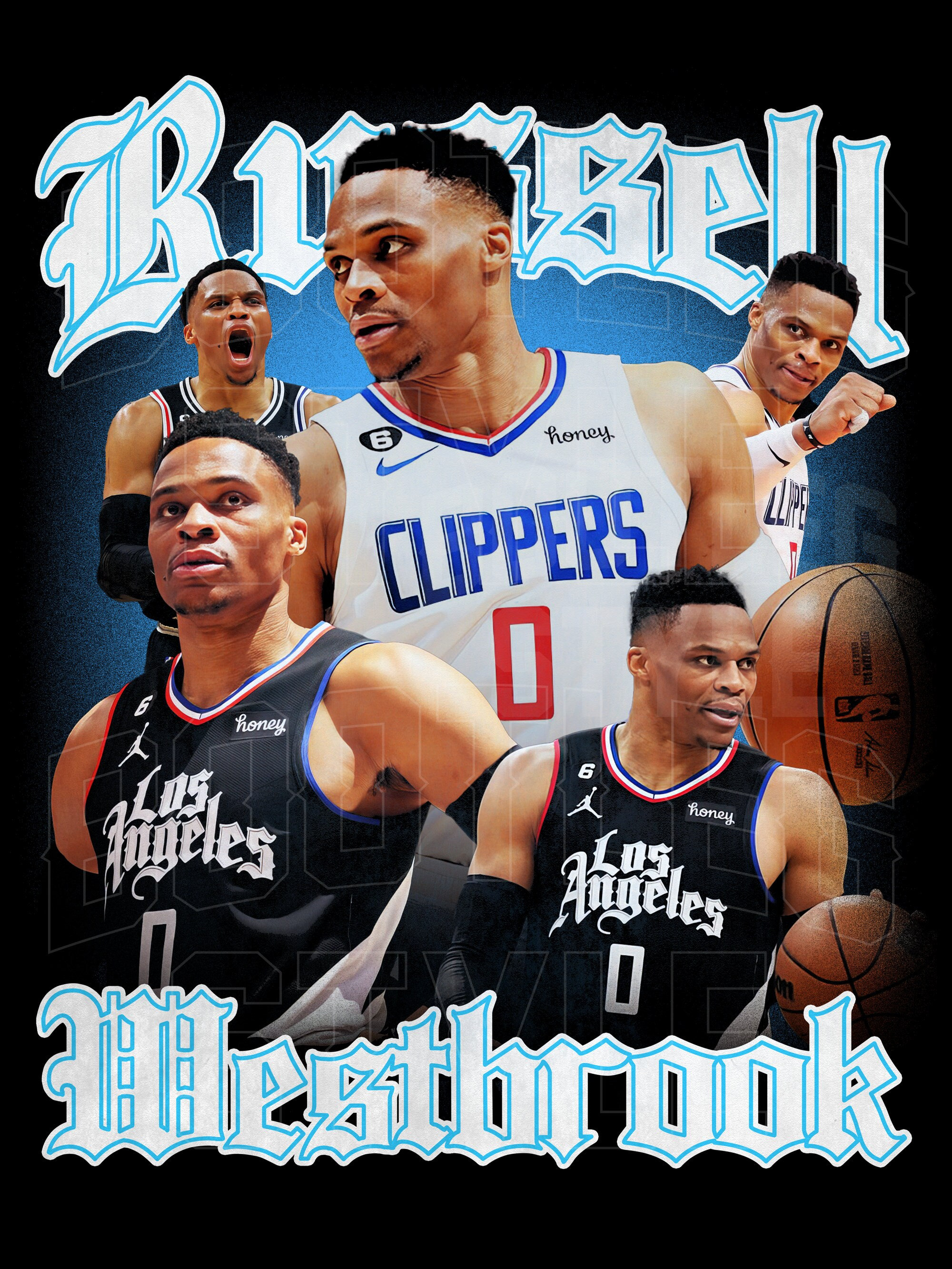 Russell Westbrook Los Angeles Clippers Men Black City Edition Jersey #0  Stitched