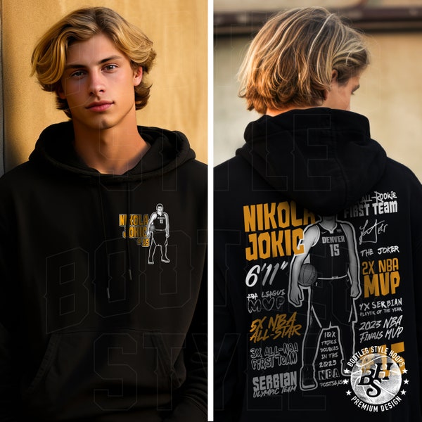 Nikola Jokic 90s Bootleg Style Rap Hoodie for Men Women Vintage Hooded Sweatshirt Basketball Gift for Denver Basketball fan streetwear