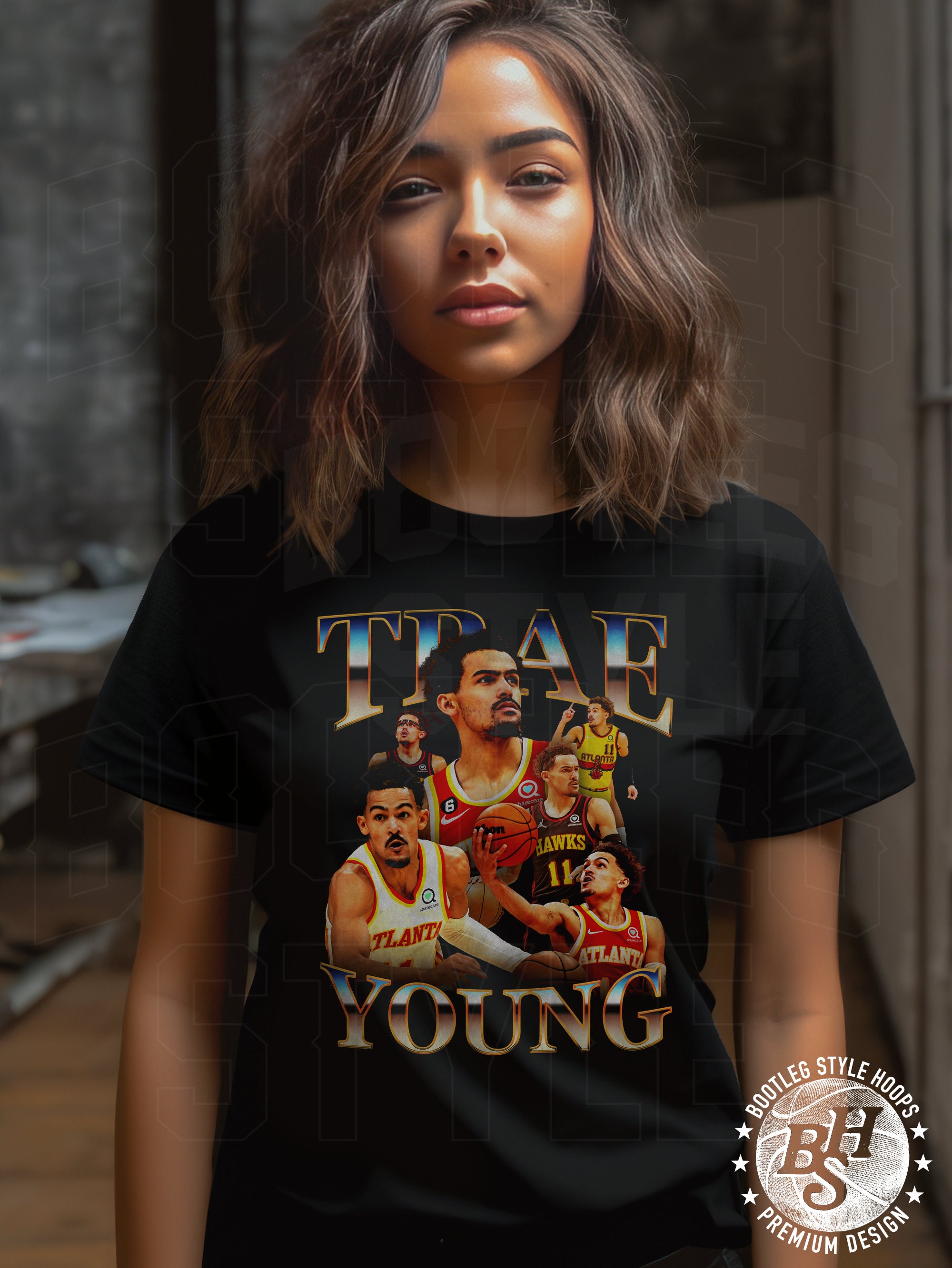 ShirtcieCA Vintage Trae Young Tshirt - Trae Young Vintage Bootleg Classic Graphic T-Shirt - Gift for Women and Men Unisex T-Shirt