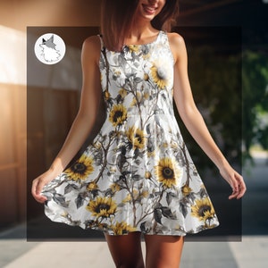 Womens sunflower dress hot sale