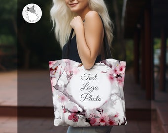 Custom Vintage Floral Shoulder Bag, Floral Tote Bag, Flower Tote Bag, Grocery Bag, School Bag, Casual Bag, Cute Gift For Her, Christmas Gift
