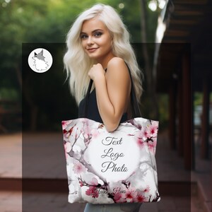 Sac à bandoulière floral vintage personnalisé, sac fourre-tout fleuri, sac fourre-tout à fleurs, sac de courses, cartable d'école, sac décontracté, cadeau mignon pour elle, cadeau de Noël