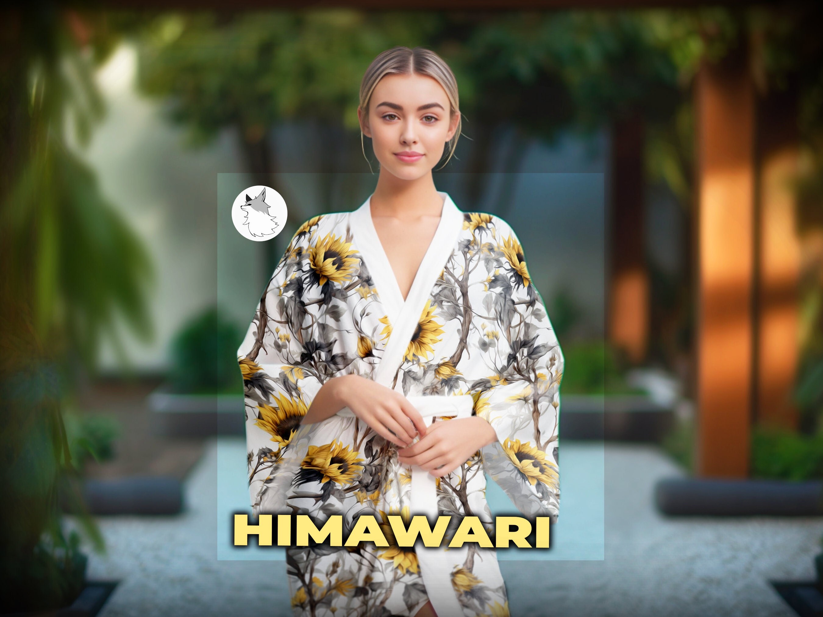Kimono Robe Yellow Sunflower flower Ladies Dress Traditional Style Japanese Kimono cute gift for wife yukata floral pattern japanese kimono