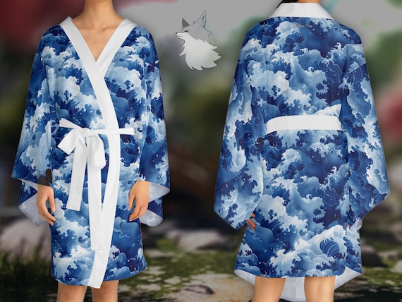 Kimono Robe Blue Seigaiha Waves, Ladies Dress Traditional Style Japanese Kimono Cute Gift for Wife Yukata Waves Pattern Japanese Kimono - Etsy Kimono Robe Blue Seigaiha Waves, Ladies Dress Traditional Style Japanese Kimono Cute Gift for Wife Yukata Waves Pattern Japanese Kimono - Etsy