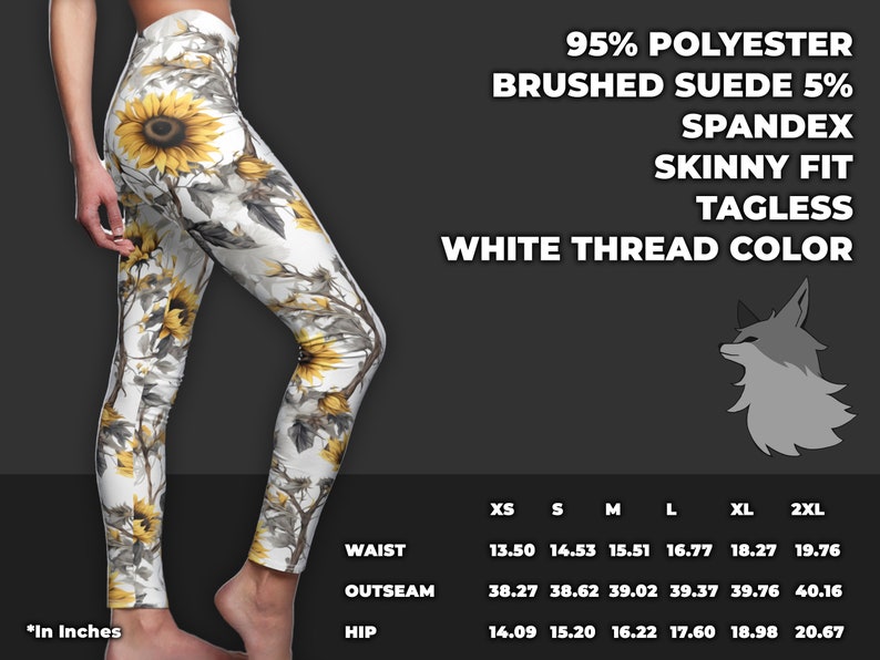 Flower leggings for women, yellow leggings, sunflower leggings, floral pattern leggings, elastic girls leggings, yellow leggings for her image 3