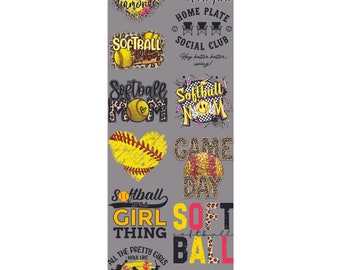 Softball Pre-made Gangsheet 22x60