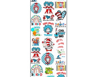 Dr. Seuss Pre-made Gangsheets 22x60
