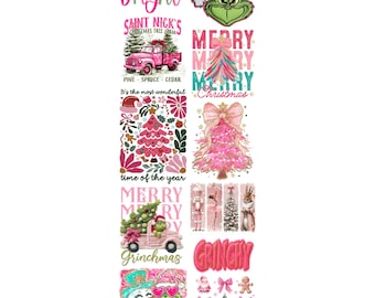 I'm Dreaming of a PINK Christmas Gangsheet 22x60