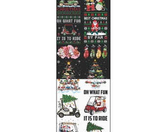 Golfing Christmas Pre-made Gangsheet 22x70