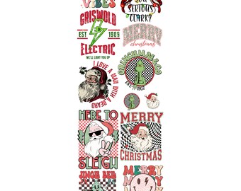 Retro Christmas Pre-made Gangsheet 22x60