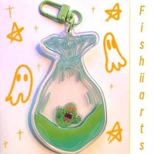 Slimer Shaker Keychain: Ghostbusters Acrylic Charm