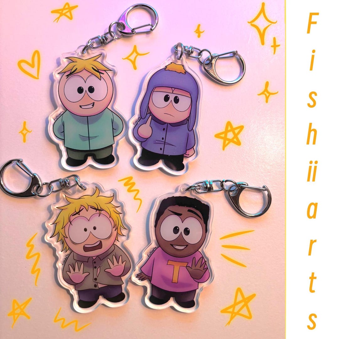 Butters, Craig, Tweek & Tolkien Acrylic Keychain | Cartoon Characters ...