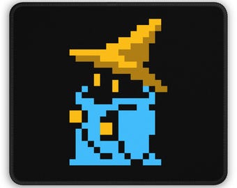 Pixel Schwarz Magier Gaming Maus Pad | Retro RPG Pixel Art