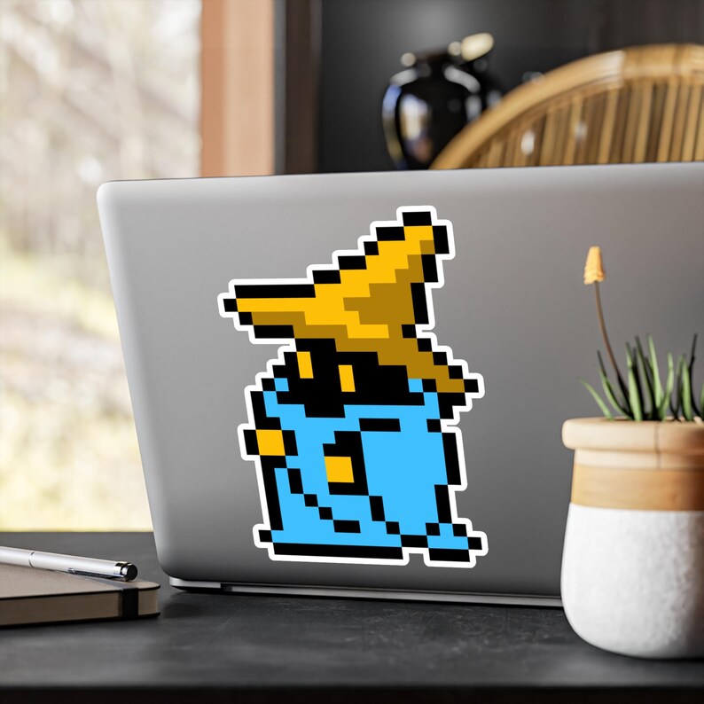 8-bit Black Mage - Kiss-cut Vinyl Decals - Etsy