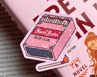 Slow Burn Book Club Holographic Sticker | bookish, book, kindle, bookworm, reading sticker, book club, booktok, gifts for readers