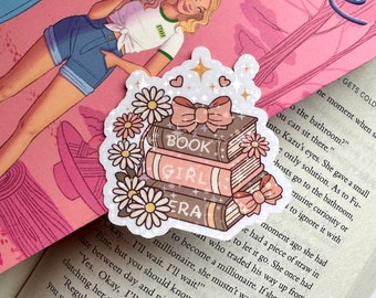 Book Girl Era Holographic Sticker | bookish, book, kindle, bookworm, reading sticker, book club, booktok, gifts for readers