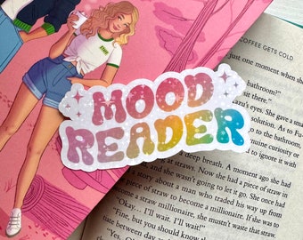 Mood Reader Holographic Sticker | bookish, book, kindle, bookworm, reading sticker, book club, booktok, gifts for readers