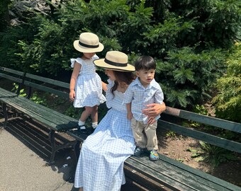 ワンピース organic zoo Blue Gingham Bella Dress Organic Zoo Pottery Blue Gingham Bella Dress – EnjoyKidsBoutique